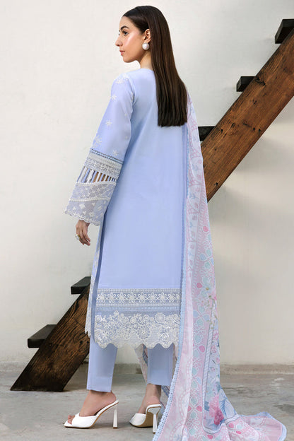 Farasha | Summer Weaves Embroidered Lawn | Serene Blue S Pale Aqua Lawn
