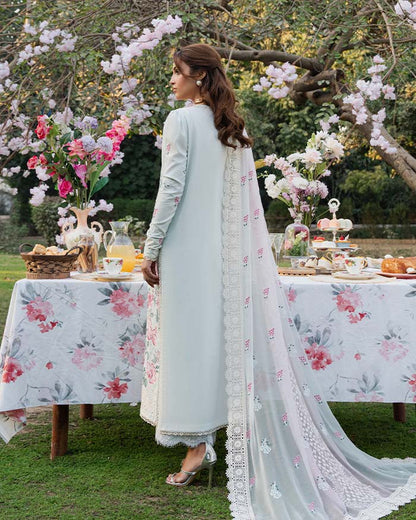 Zevk | Flora Festive Lawn | JASMINE S Ice Blue Lawn