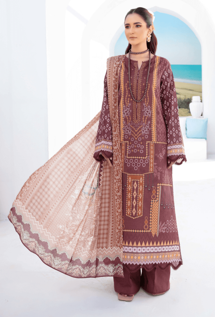 Humdum | Saira Bano Lawn 24 | D07 - Pakistani Designer Dress - by HumDum | Type: Casuals - 100% Original at Saira Sultan