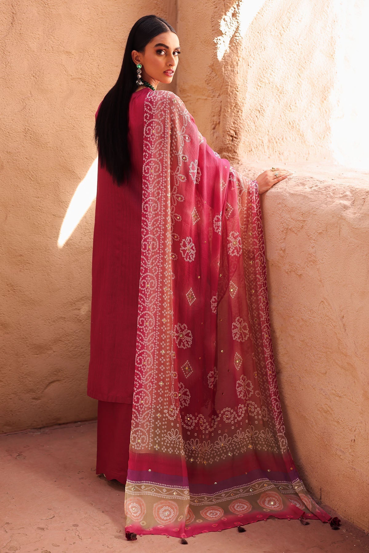 Nureh | Bazaar Lawn | NE-158 S Maroon Lawn