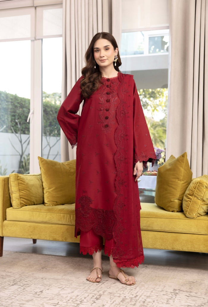 Humdum | Dilkash 25 | Dilkash - D09 XS Redish Pink Lawn