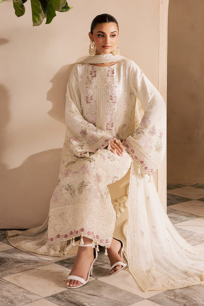 Emaan Adeel | Miraan luxury chiffon | ELANORA Custom Size Off White Chiffon