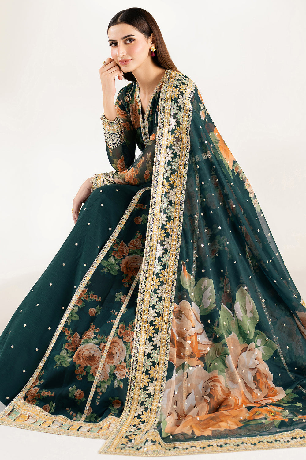 Farasha | Fiorella Formals | Teal Passion - Pakistani Designer Dress - by Farasha - Type : Ladies Clothes - 100% Original at Saira Sultan
