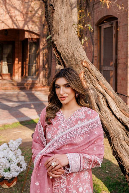 Farasha | Dastoor Embroidered Lawn SS24 | PEARL MIST - Pakistani Designer Dress - by Farasha | Type: Luxury - 100% Original at Saira Sultan