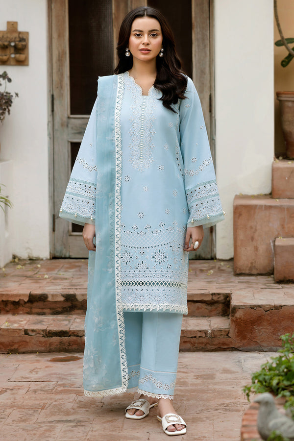 Farasha | Summer Weaves Embroidered Lawn | Sky Haze XS Sky Blue Lawn