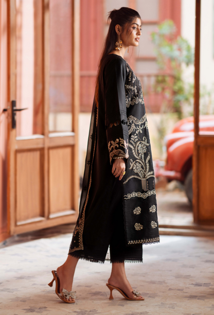 Humdum | Lala Rukh Lawn | Lalarukh - D03 L Black Lawn