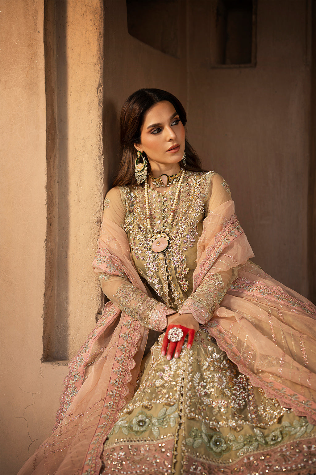 AJR Couture | Luxury Formals 24 | Zyva Custom Size Coral Gold Net