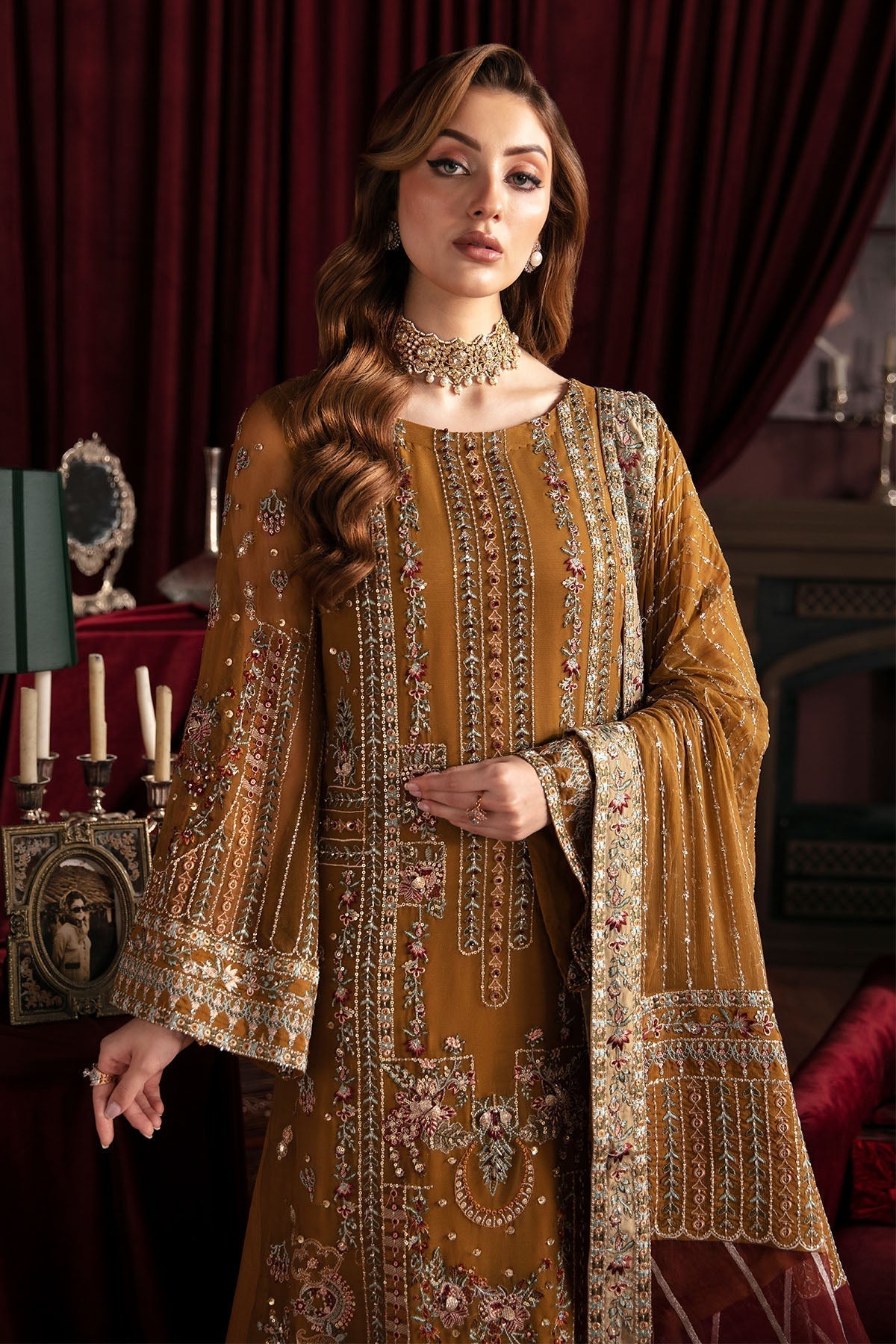 Nureh | Elanora Formal 24 | CRIMSON - Pakistani Designer Dress - by Nureh | Type: Formal - 100% Original at Saira Sultan