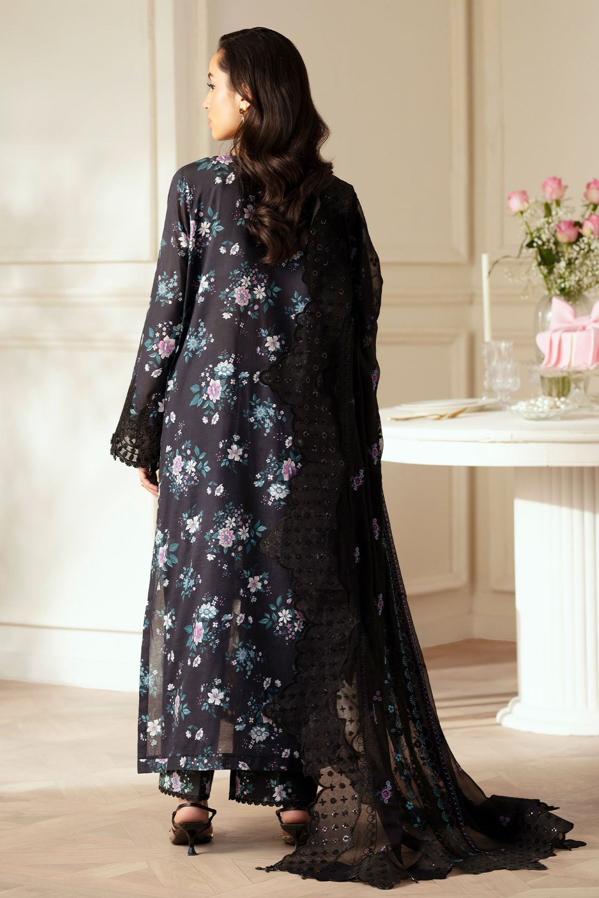 Nureh | Feya Eid Lawn | FE-04 S Black Lawn