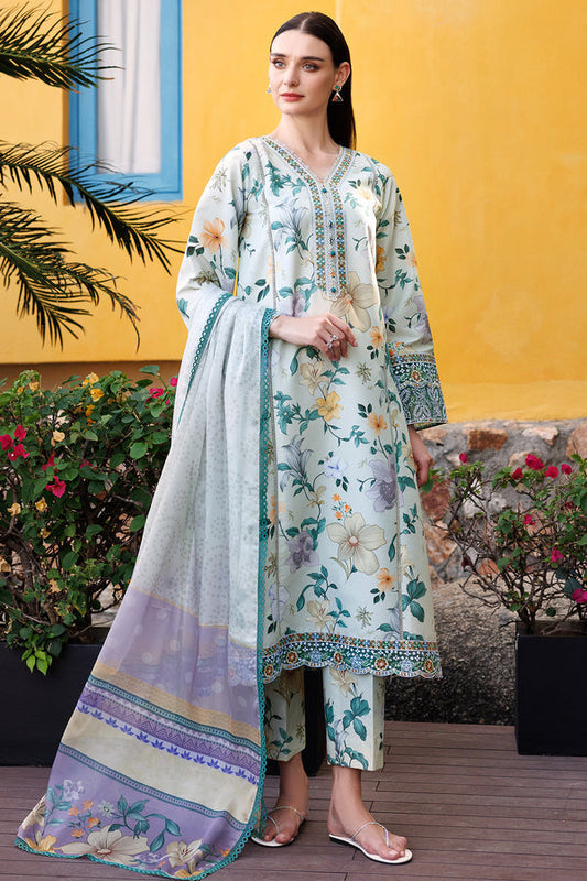Farasha | Printed Essentials | Aqua Sparkle XS Mint Lawn