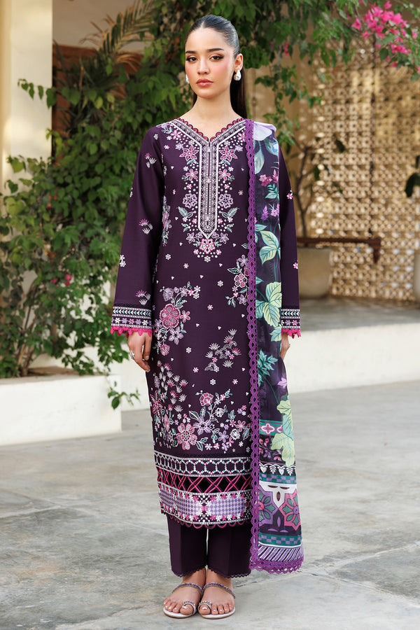 Farasha | Summer Weaves Embroidered Lawn | Plum Allure XS Dark Purple Lawn