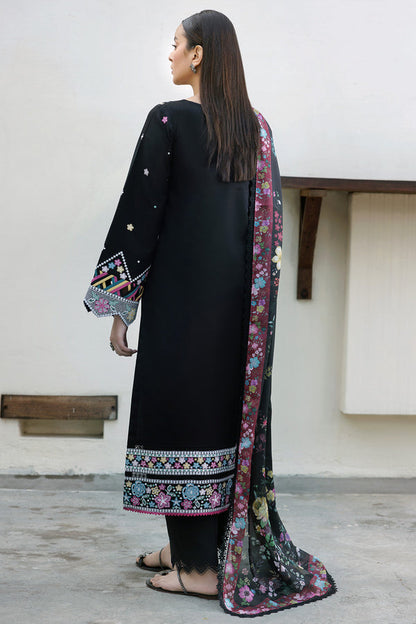 Farasha | Summer Weaves Embroidered Lawn | Ember Shadow S Black Lawn