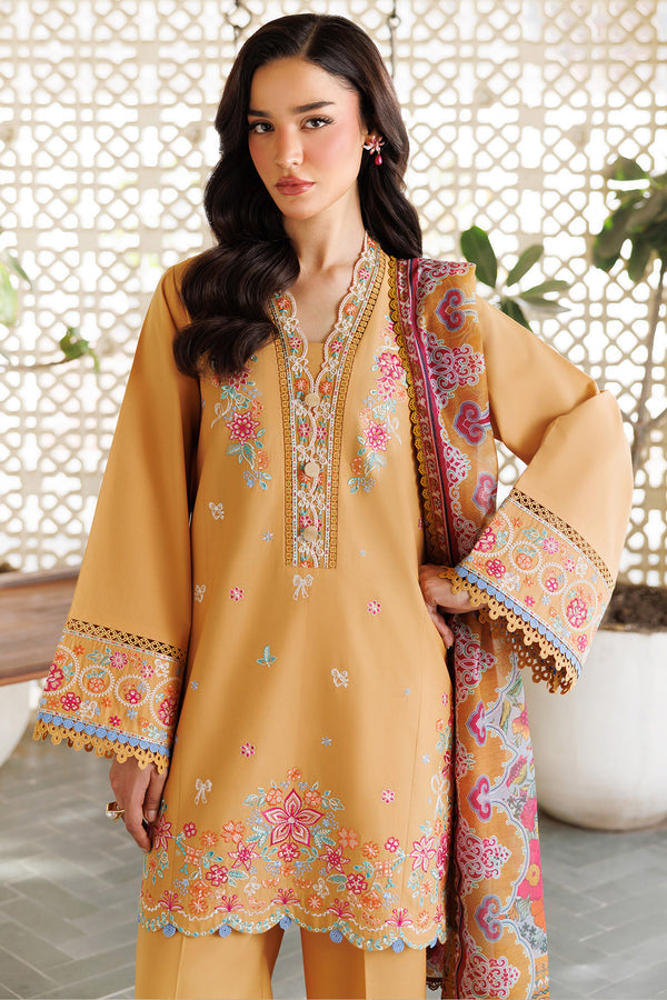 Farasha | Summer Weaves Embroidered Lawn | Golden Bloom M Pale Yellow Lawn