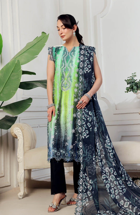 Al Zohaib | Applique Kari Cutwork Edit 25 | ACE-25-08 XS Pastel Green Chikankari