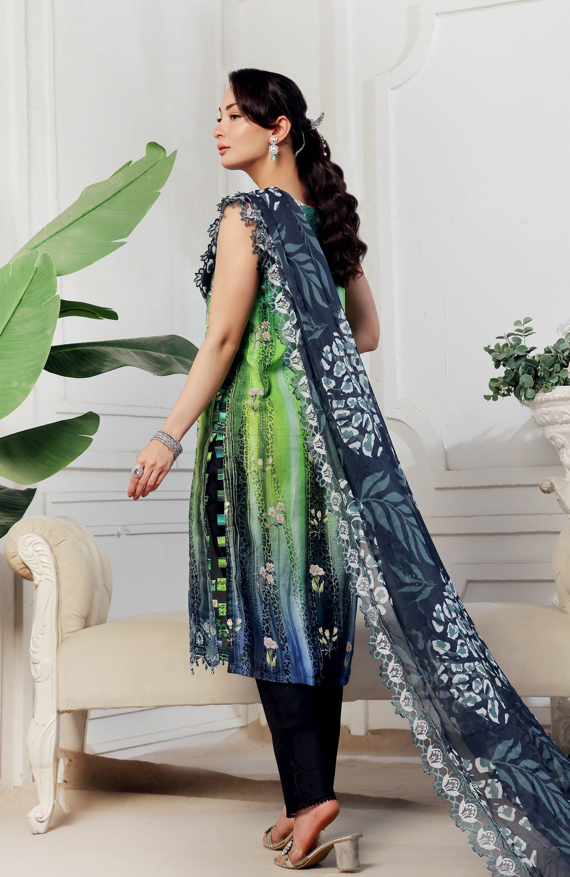 Al Zohaib | Applique Kari Cutwork Edit 25 | ACE-25-08 S Pastel Green Chikankari
