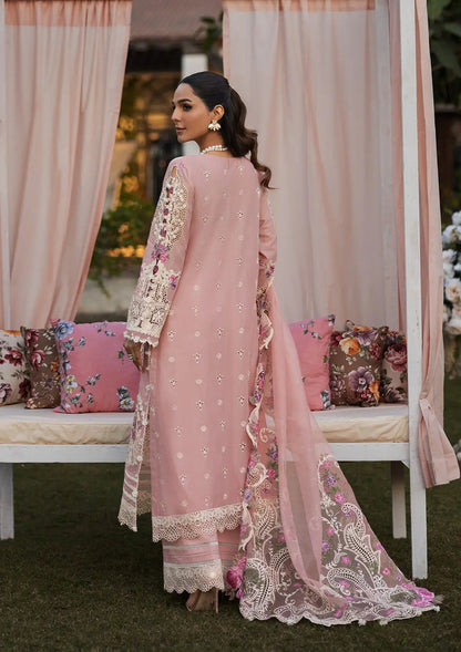 Kahf Premium | Luxury Lawn 25 | KLR-09 Bellerose S Pink Lawn