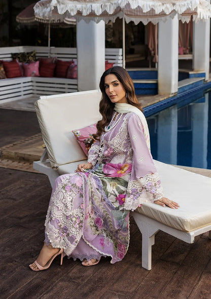 Kahf Premium | Luxury Lawn 25 | KLR-11 Bloom XL Lilac Lawn