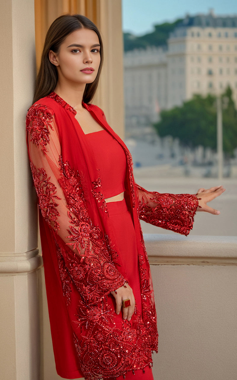 Threads and Motifs | Formal Dresses 25 | NET EMBROIDERED JACKET