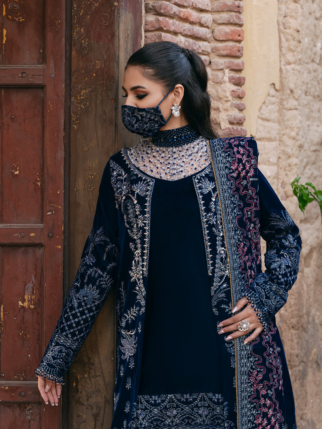 Flossie | Siara Velvet Formals | V-106 - B XL Teal Blue Velvet