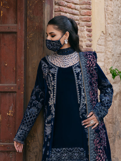 Flossie | Siara Velvet Formals | V-106 - B XL Teal Blue Velvet