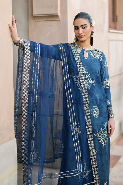 Iznik | Bandhani Formals | UE-331 M Zinc Chiffon