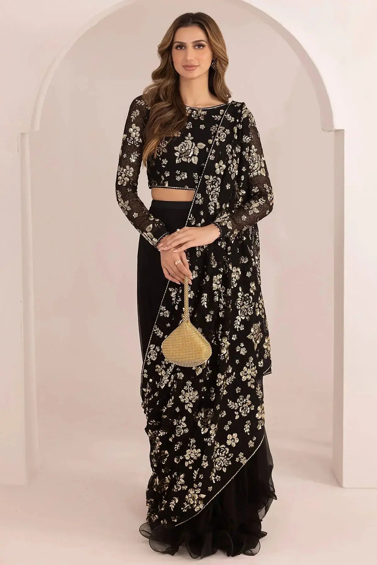 Jazmin | Formals Collection | EMBROIDERED CHIFFON UC-3021 - Pakistani Designer Dress - by Jazmin | Type: Formal - 100% Original at Saira Sultan
