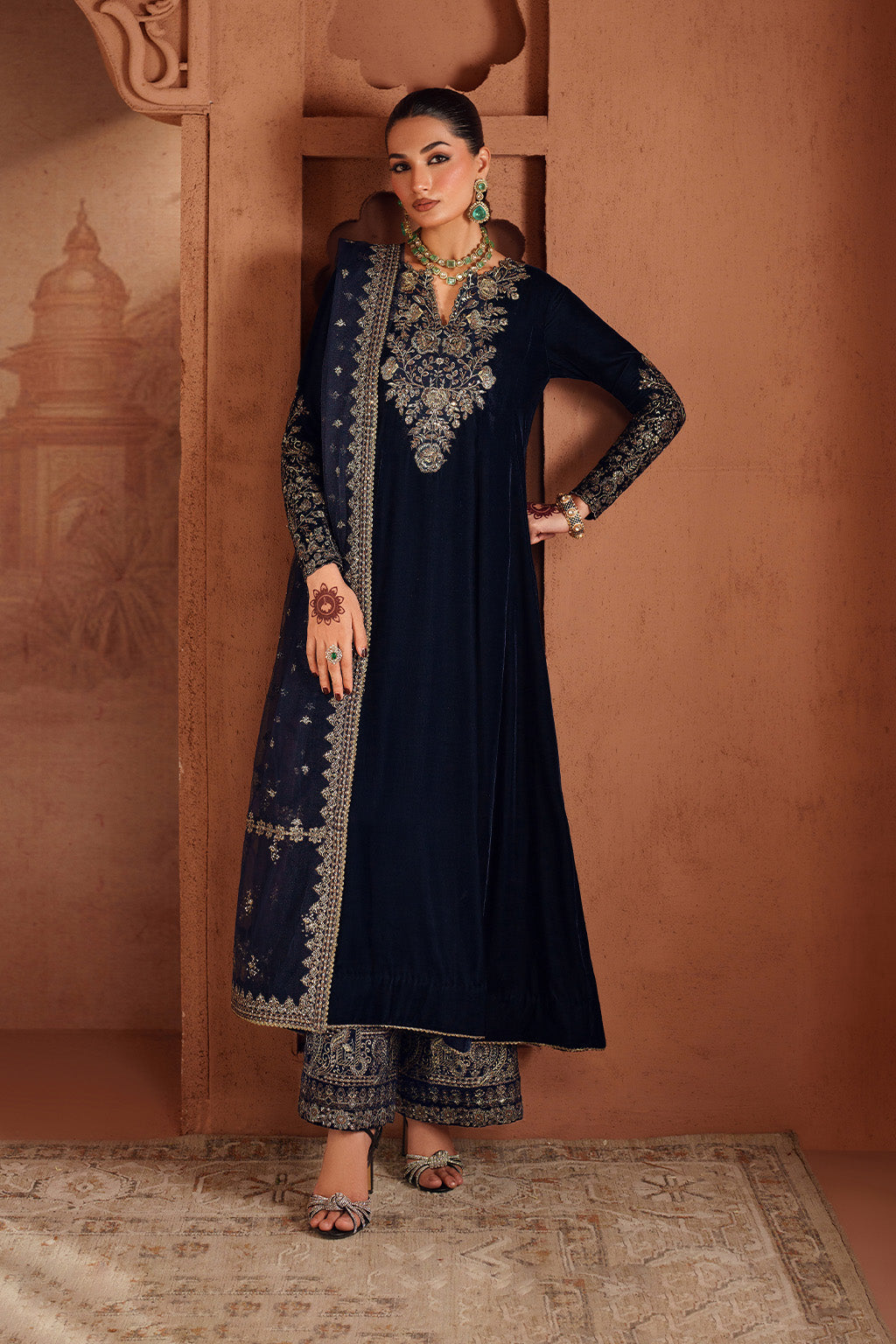 Iznik | Velvet 25 | IV-66 Embroidered Velvet by Iznik - Designer Dress - Type : Ladies Clothes - Available at Saira Sultan - 100% Original 