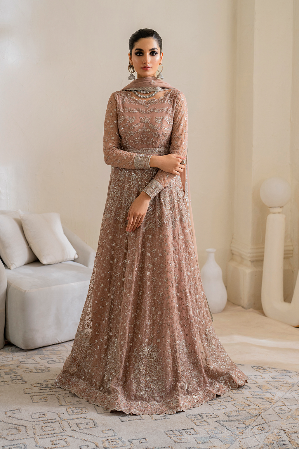 Iznik | Chinnon Chiffon | CC-43 Embroidered Net - Pakistani Designer Dress - by Iznik | Type: Formal - 100% Original at Saira Sultan