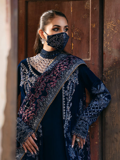 Flossie | Siara Velvet Formals | V-106 - B L Teal Blue Velvet