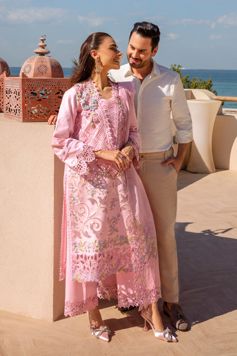 Rangrasiya | Premium Summer Lawn 25 | Natalia Custom Size Pink Lawn