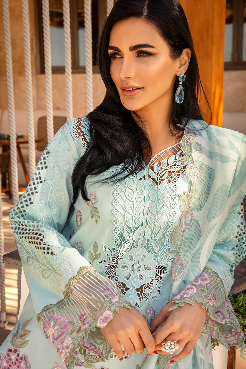 Rangrasiya | Premium Summer Lawn 25 | Mahsa M Light Blue Lawn