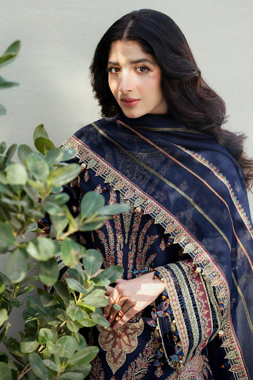 Jazmin | Shahkaar Luxury Lawn 25 | SL25-D8 M Navy Blue Lawn
