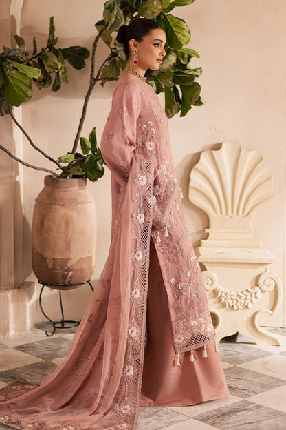 Emaan Adeel | Miraan luxury chiffon | AMALYA Custom Size Tea Pink Chiffon
