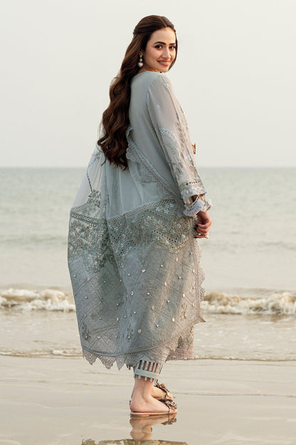 Nureh | Khuwab Luxury Lawn | NE-145 S Pastel Gray Lawn