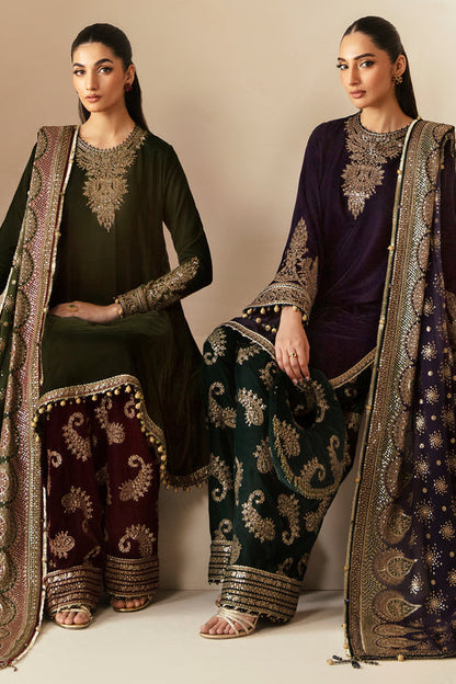 Jazmin | Velvet Edit 24 | VF-2029 S Dark Mehndi Velvet