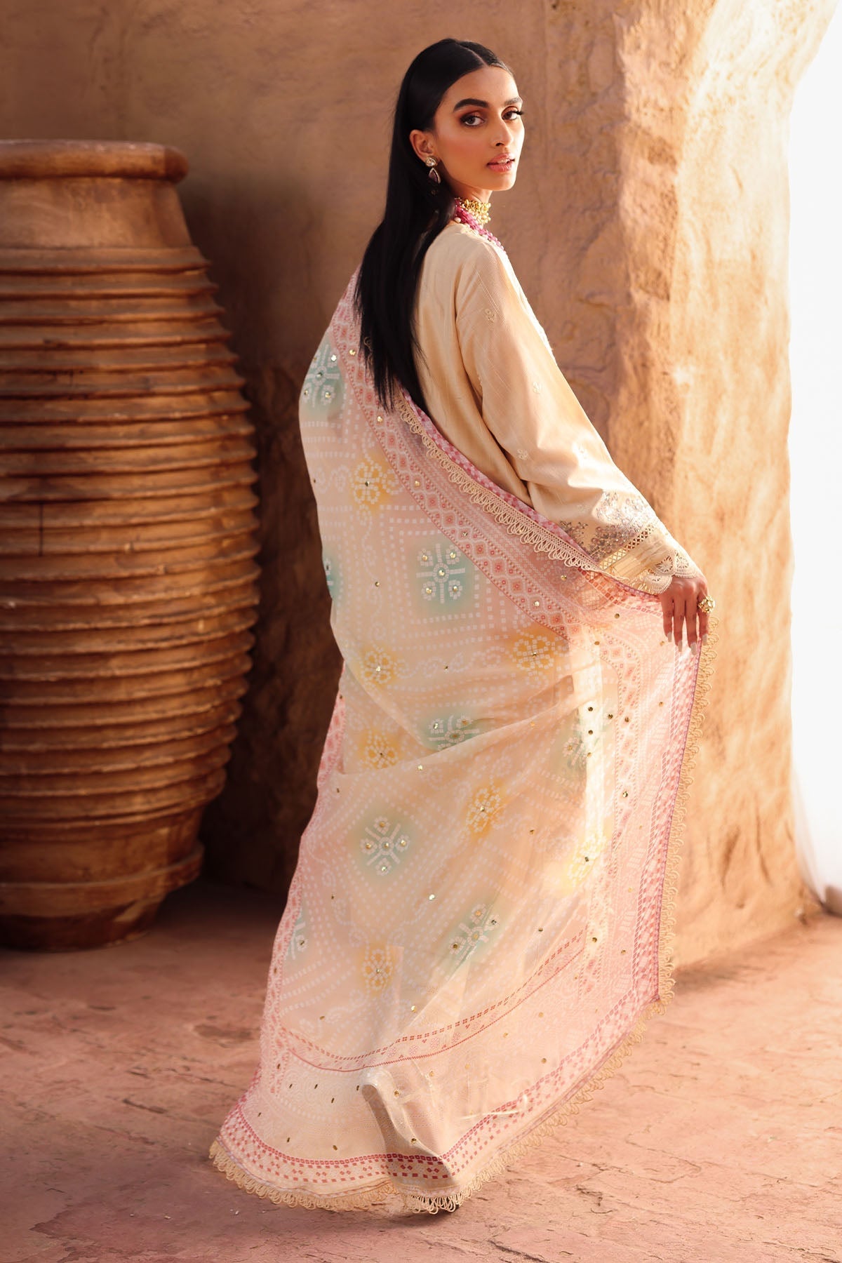 Nureh | Bazaar Lawn | NE-159 S Beige Lawn