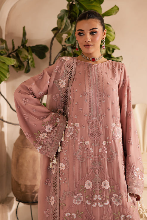 Emaan Adeel | Miraan luxury chiffon | AMALYA L Tea Pink Chiffon