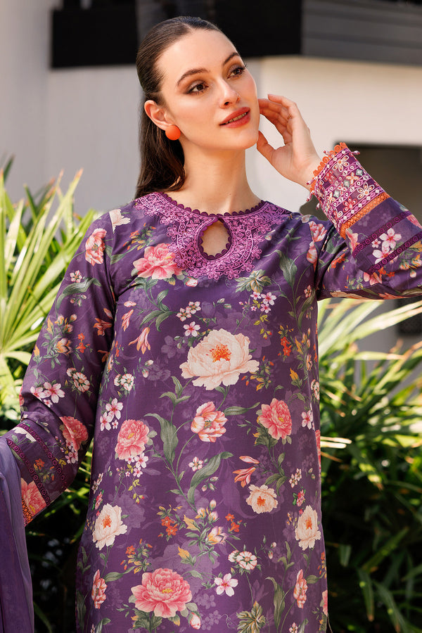 Farasha | Printed Essentials | Majestic Purple L Plum Lawn