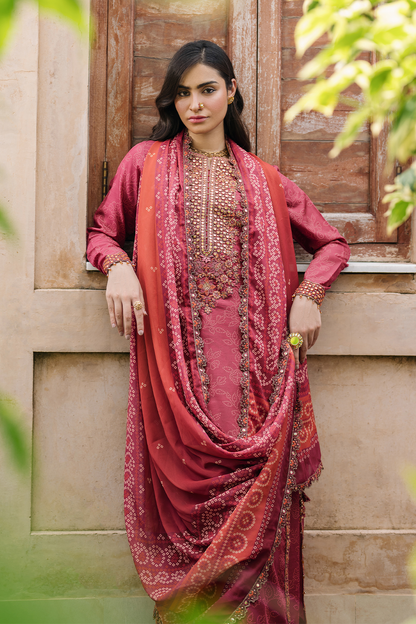 Iznik | Bandhani Formals | UE-336 M Candy Pink Chiffon
