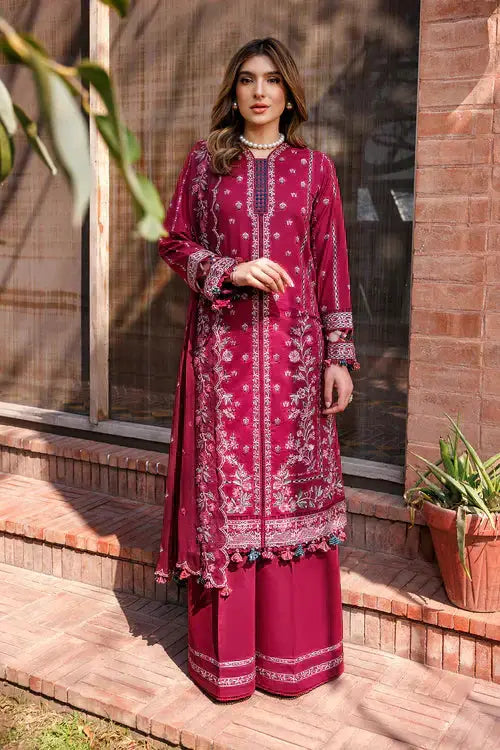 Farasha | Kaavish Lawn 24 | GARNET GLAM - Pakistani Designer Dress - by Farasha | Type: Luxury - 100% Original at Saira Sultan