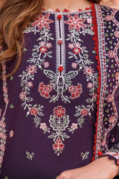 Farasha | Kaavish Lawn 24 | SHADOW BERRY - Pakistani Designer Dress - by Farasha | Type: Luxury - 100% Original at Saira Sultan