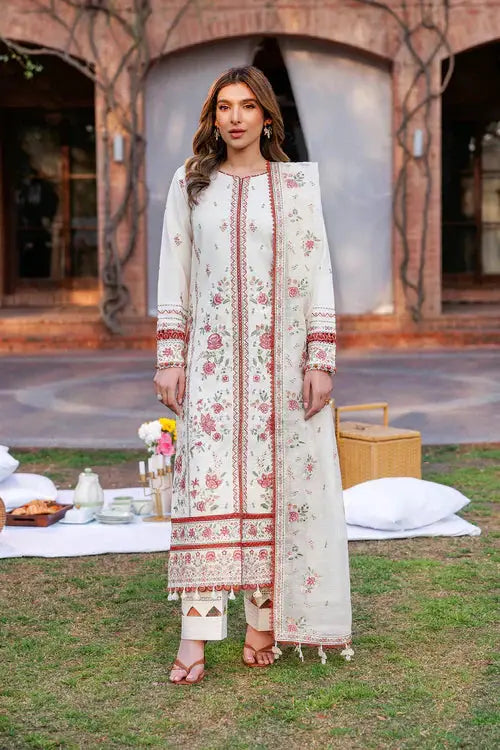 Farasha | Kaavish Lawn 24 | SURREAL WHITE - Pakistani Designer Dress - by Farasha | Type: Luxury - 100% Original at Saira Sultan