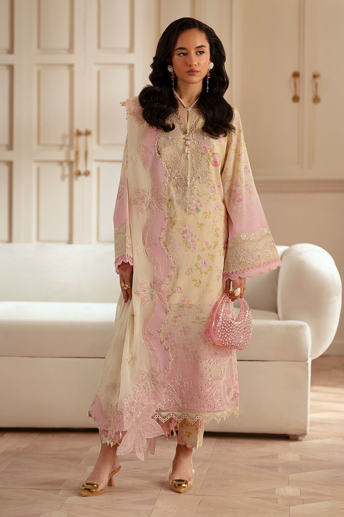 Nureh | Feya Eid Lawn | FE-05 XL Beige Lawn