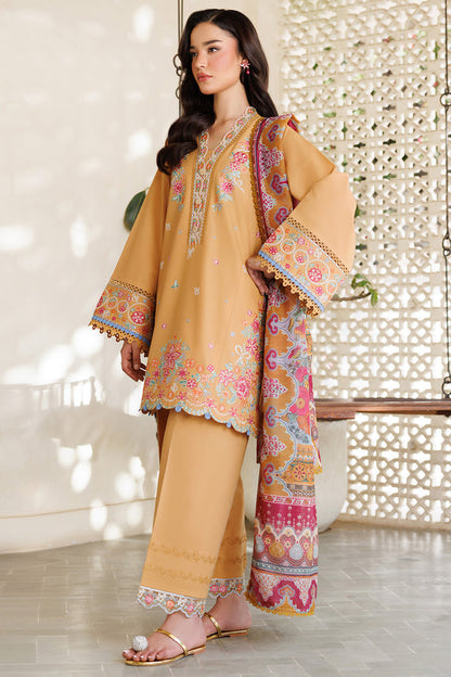 Farasha | Summer Weaves Embroidered Lawn | Golden Bloom XL Pale Yellow Lawn