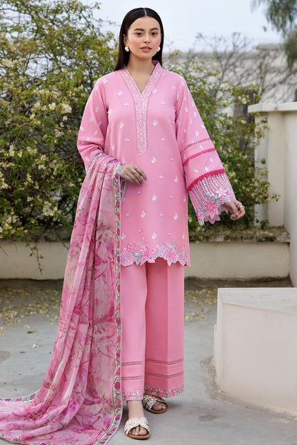 Farasha | Summer Weaves Embroidered Lawn | Soft Mist XL Rose Pink Lawn