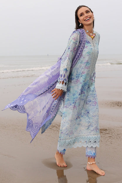 Nureh | Gardenia Embroidered Lawn 25 | NSG-176 M Light Blue Lawn
