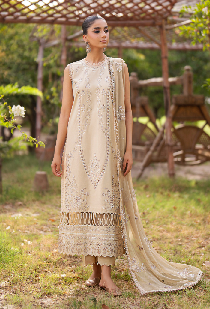 Humdum | Selin Lawn 25 |Selin - D08 M Beige Lawn