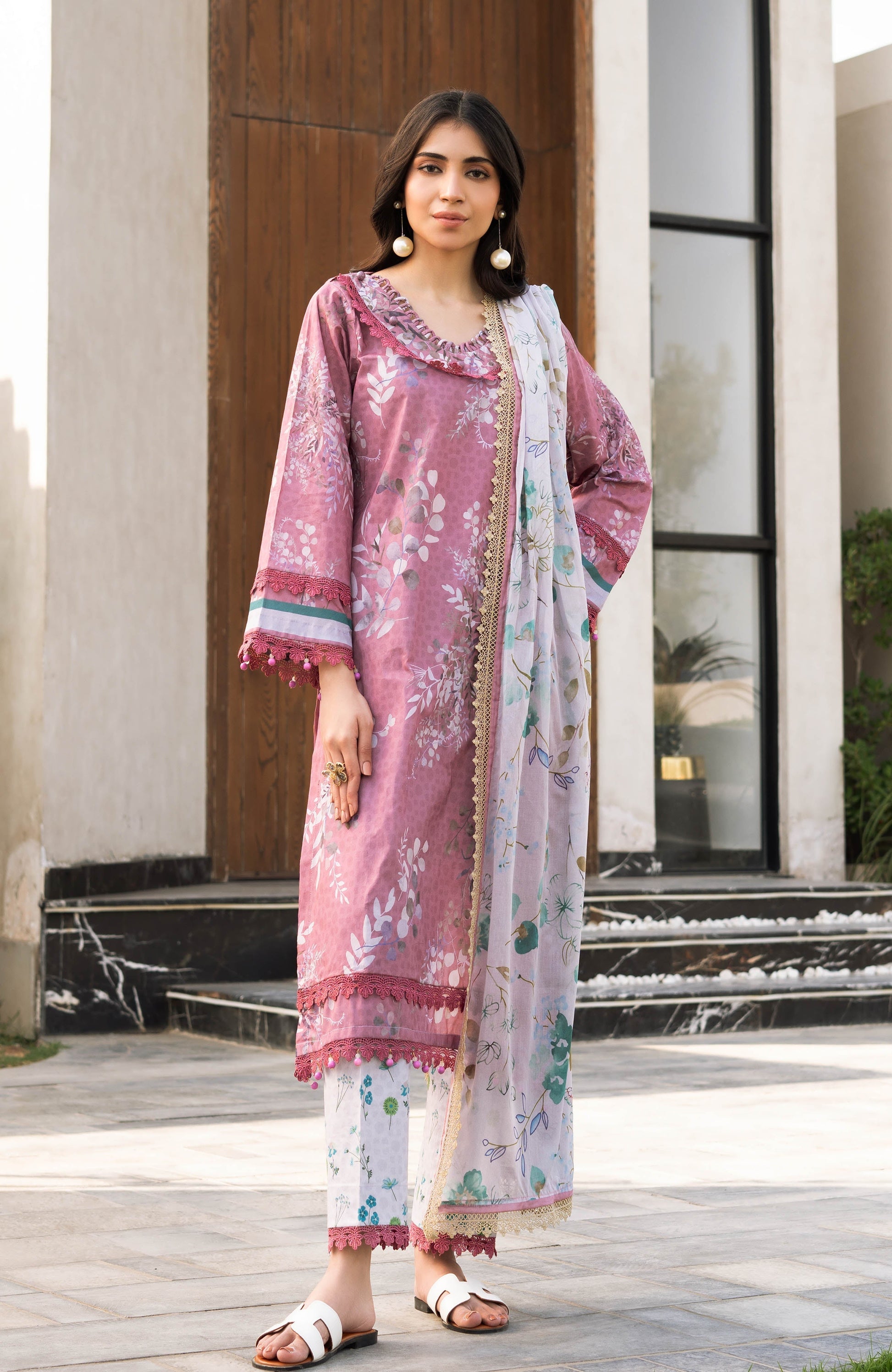 Alzohaib | Premium Prints 25 | AZP-25-09 XS Tea Pink Digital Printed
