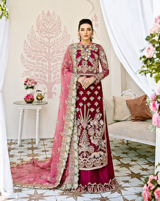 Gulaal | Wedding Formals | Pois Embroidered Net 3-Piece Suit WS-08 - Pakistani Designer Dress - by Gulaal | Type: Bridal - 100% Original at Saira Sultan