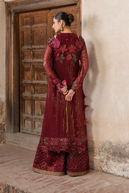Iznik | Luxury Chiffon | ILC-05 L Maroon Chiffon